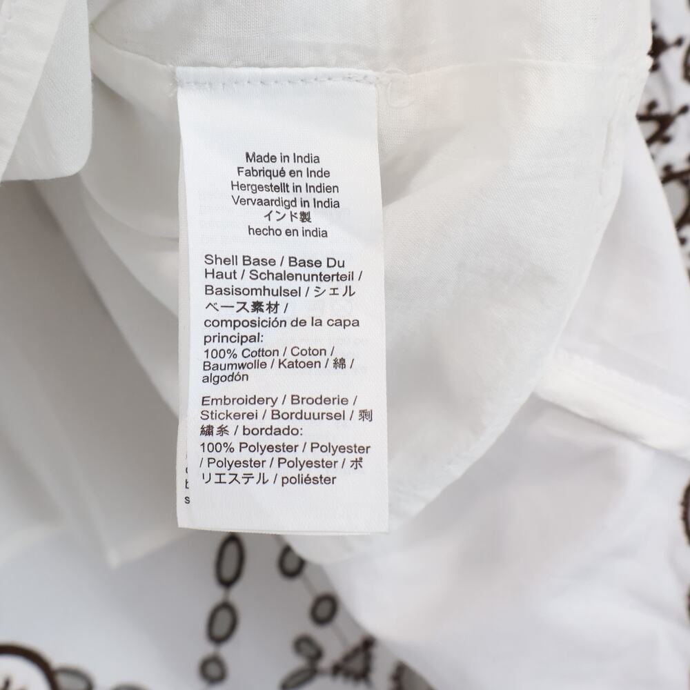 NWT Madewell Embroidered 100% Cotton Poplin Midi Skirt White Brown Size Large - Picture 10 of 11
